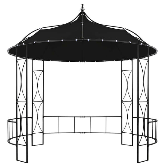vidaXL Gazebo | Anthracite and Black | Powder-coated iron, Polyester | Large 2