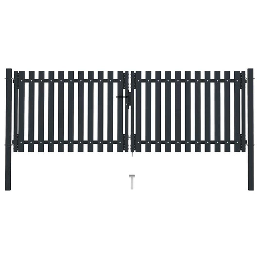 Double Door Fence Gate Steel Anthracite 300 x 75 cm