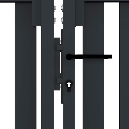 vidaXL Double Door Fence Gate Steel 300x75 cm Anthracite 4