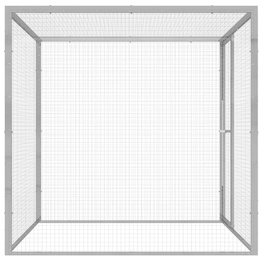 vidaXL Cat Cage 1.5x1.5x1.5 m Galvanised Steel 2