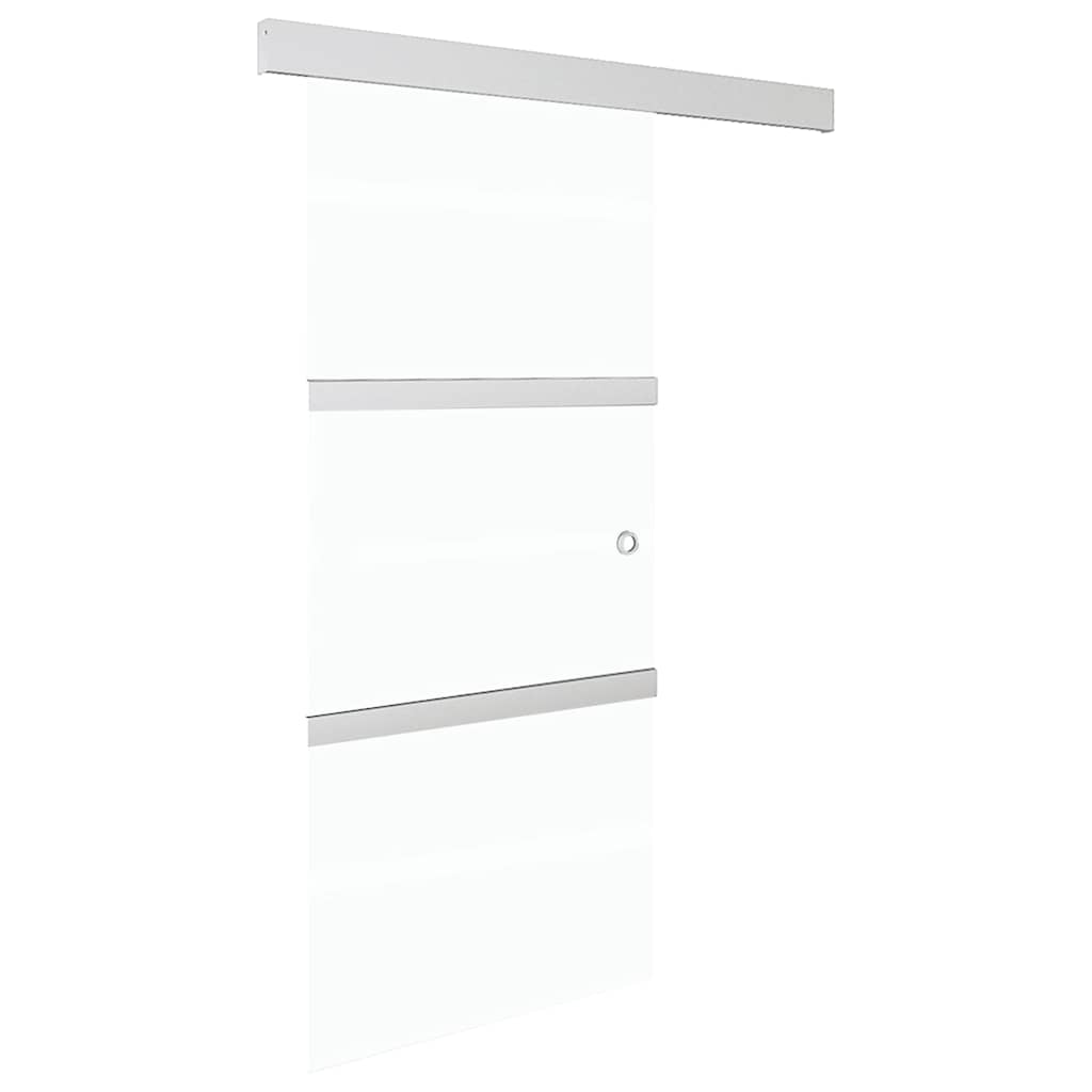 vidaXL Sliding Door ESG Glass and Aluminium 90x212 cm Silver 2