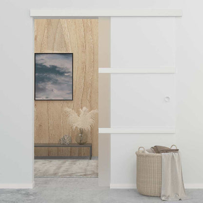 vidaXL Sliding Door ESG Glass and Aluminium 90x212 cm Silver 3