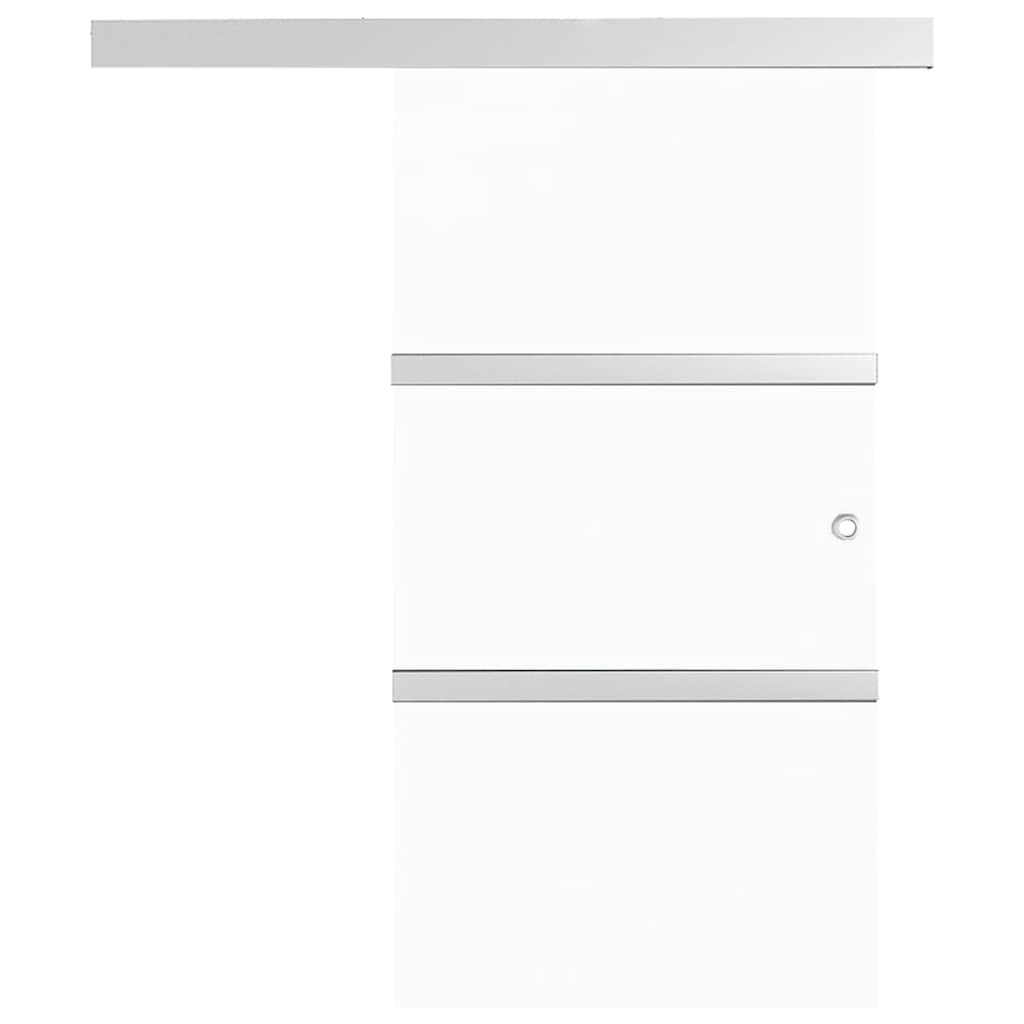 vidaXL Sliding Door ESG Glass and Aluminium 90x212 cm Silver 4