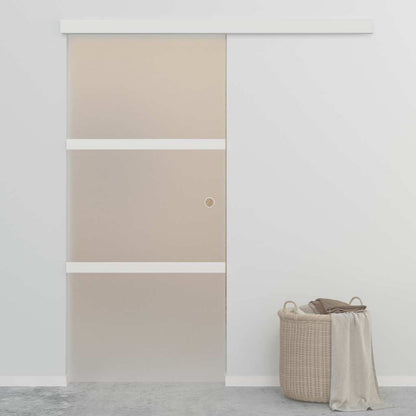 vidaXL Sliding Door ESG Glass and Aluminium 90x212 cm Silver 1
