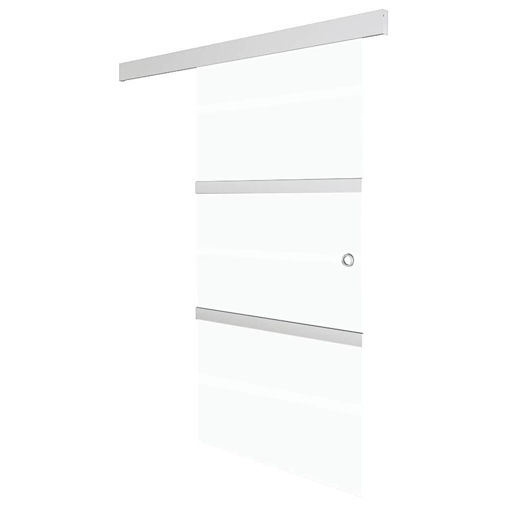 vidaXL Sliding Door ESG Glass and Aluminium 76x212 cm Silver 2