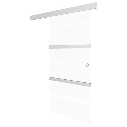 vidaXL Sliding Door ESG Glass and Aluminium 76x212 cm Silver 2