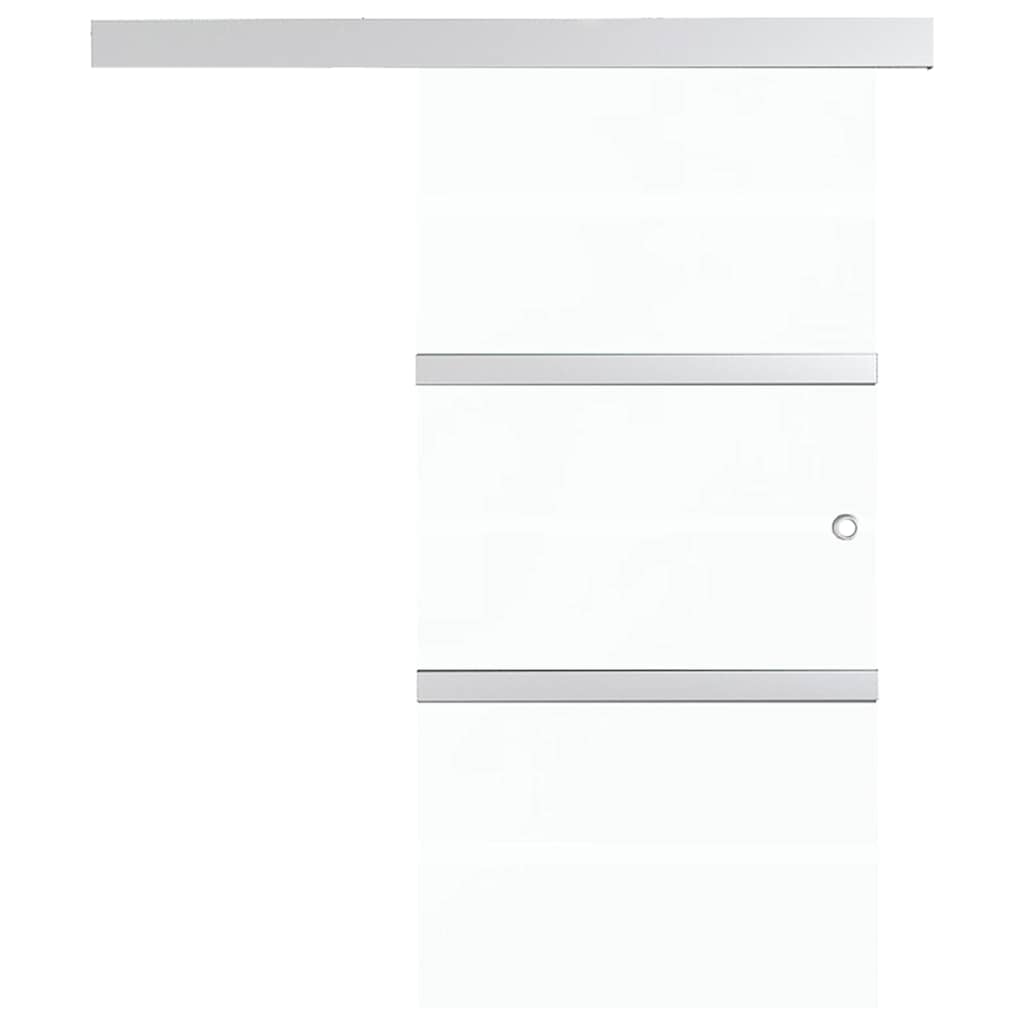vidaXL Sliding Door ESG Glass and Aluminium 76x212 cm Silver 4
