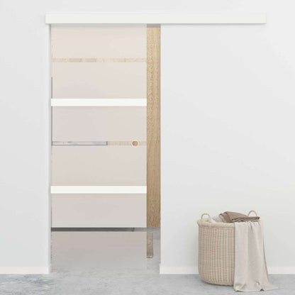 vidaXL Sliding Door ESG Glass and Aluminium 76x212 cm Silver 1
