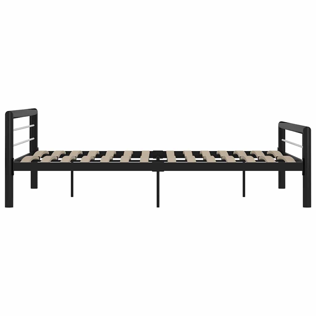 Bed Frame without Mattress Metal Black and white 180 x 200 cm
