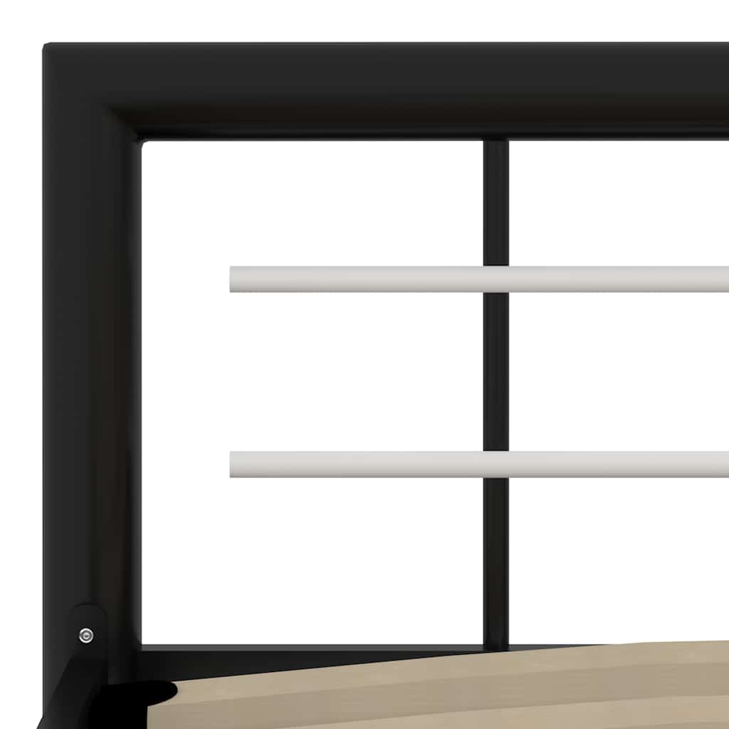 Bed Frame without Mattress Metal Black and white 180 x 200 cm
