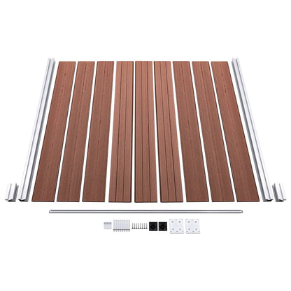 Garden Fence WPC 1045x186 cm Brown 6 sections