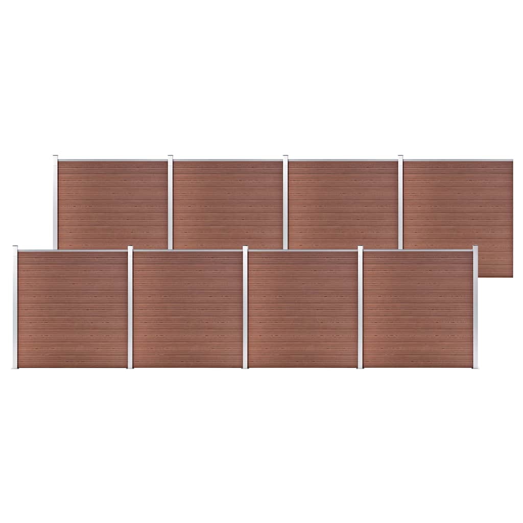 Garden Fence WPC 1045x186 cm Brown 8 sections
