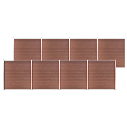 Garden Fence WPC 1045x186 cm Brown 8 sections