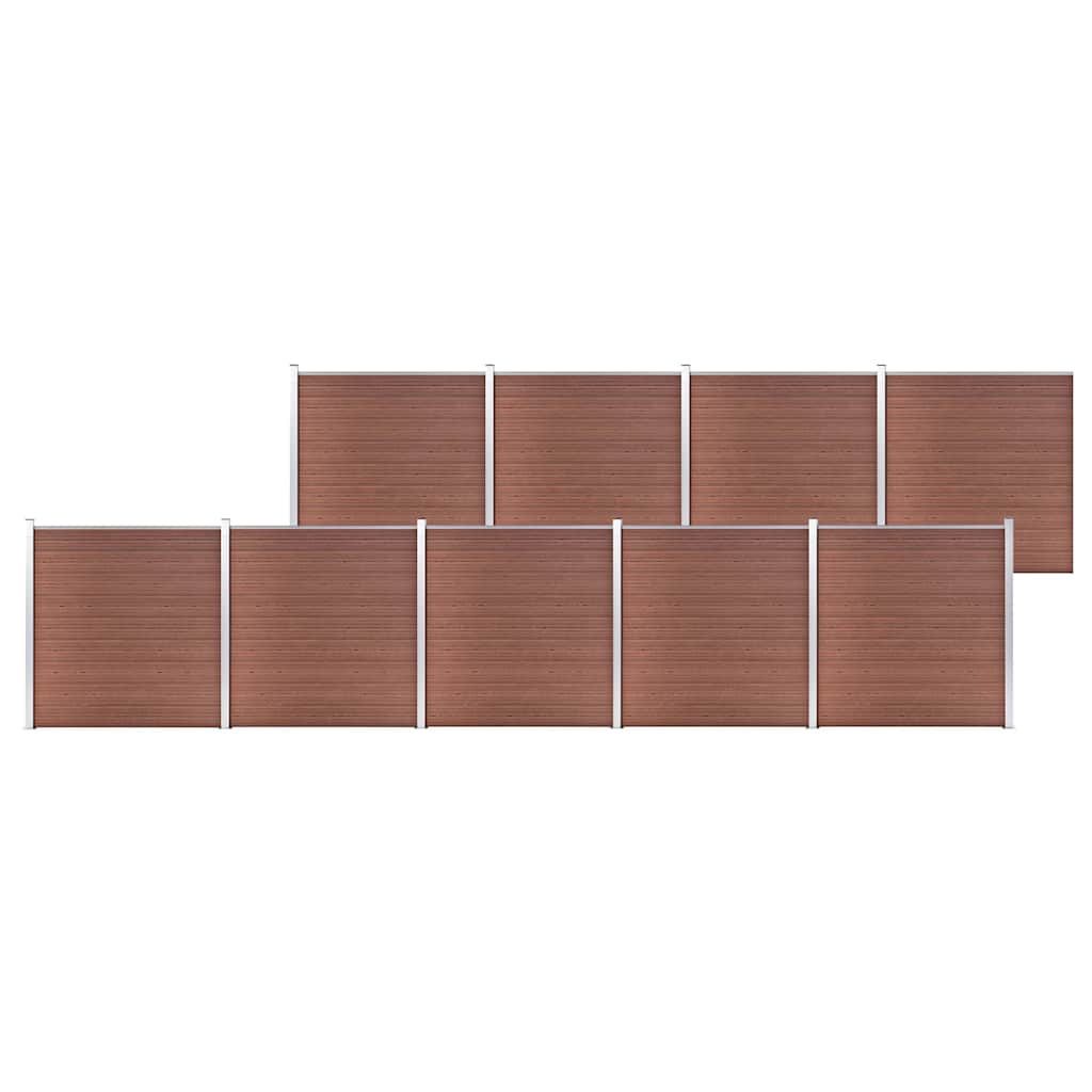 Garden Fence WPC 1045x186 cm Brown 9 sections