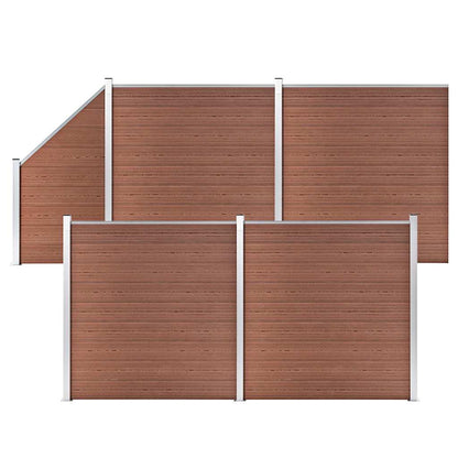 vidaXL WPC Fence Set 273x186 cm Brown