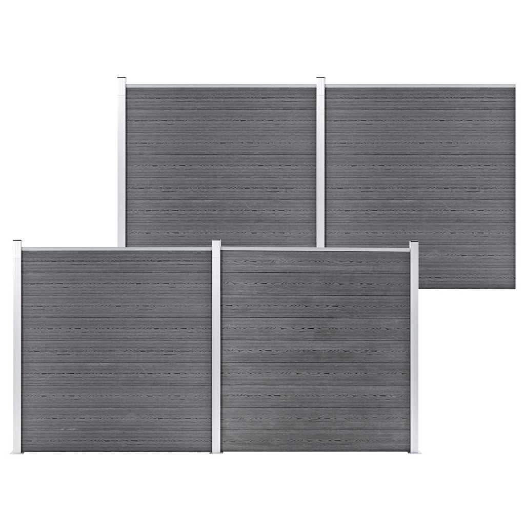 vidaXL WPC Fence Set 273x186 cm Grey