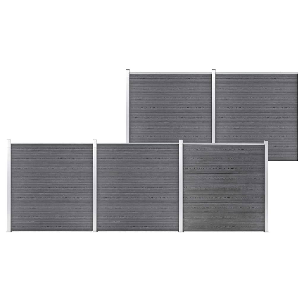 vidaXL WPC Fence Set 273x186 cm Grey