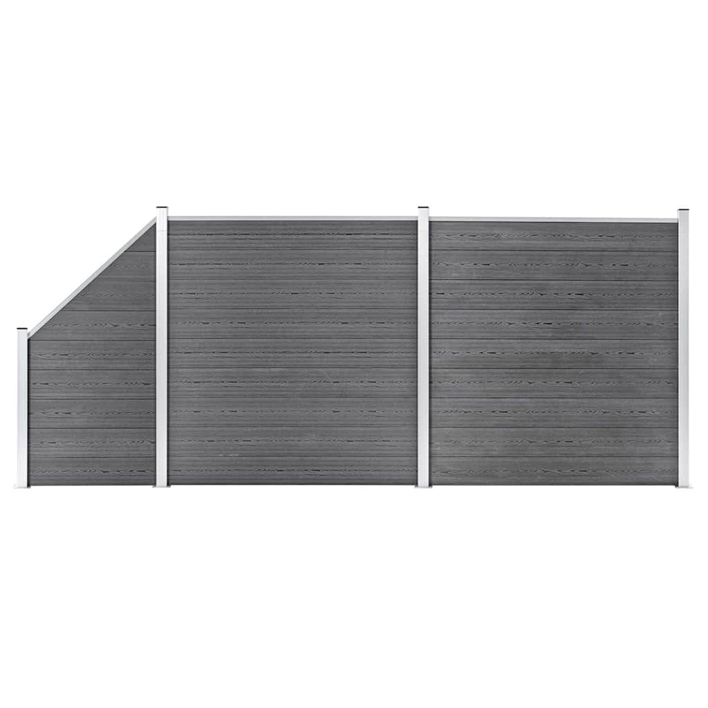 vidaXL WPC Fence Set 273x186 cm Grey