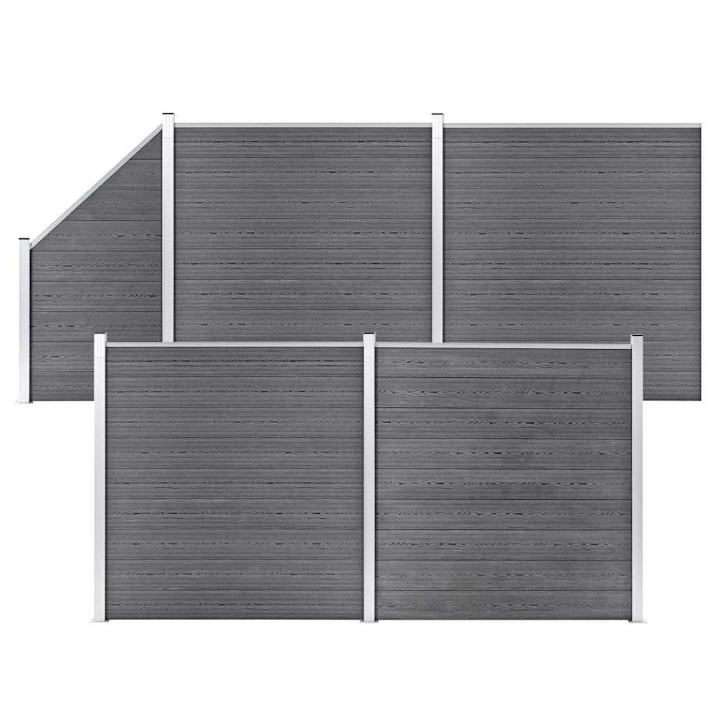 vidaXL WPC Fence Set 273x186 cm Grey