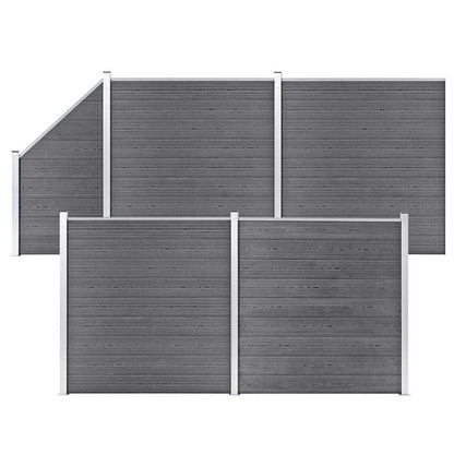 vidaXL WPC Fence Set 273x186 cm Grey