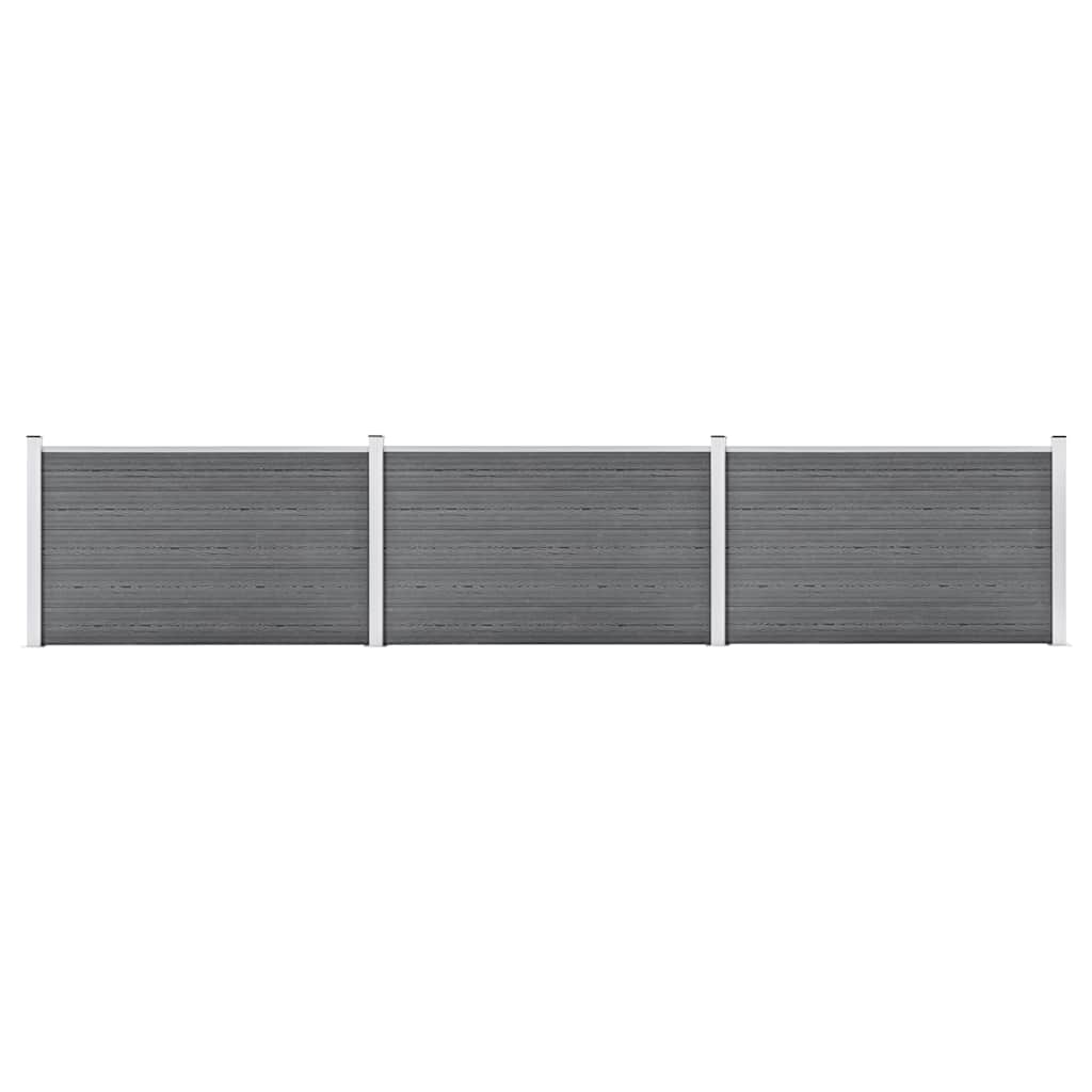 vidaXL Garden Fence WPC 353x106 cm Grey