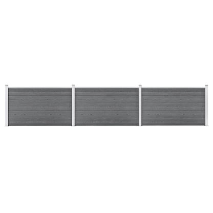vidaXL Garden Fence WPC 353x106 cm Grey