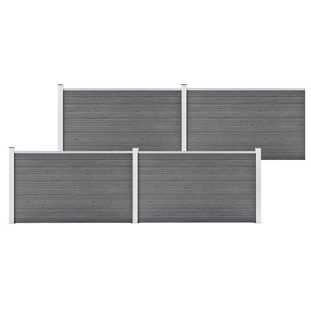 vidaXL Garden Fence WPC 353x106 cm Grey