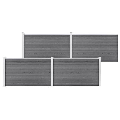 vidaXL Garden Fence WPC 353x106 cm Grey