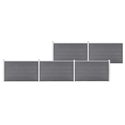 vidaXL Garden Fence WPC 353x106 cm Grey