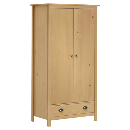 288947 vidaXL 2-Door Wardrobe "Hill" 89x50x170 cm Solid Pine Wood 1
