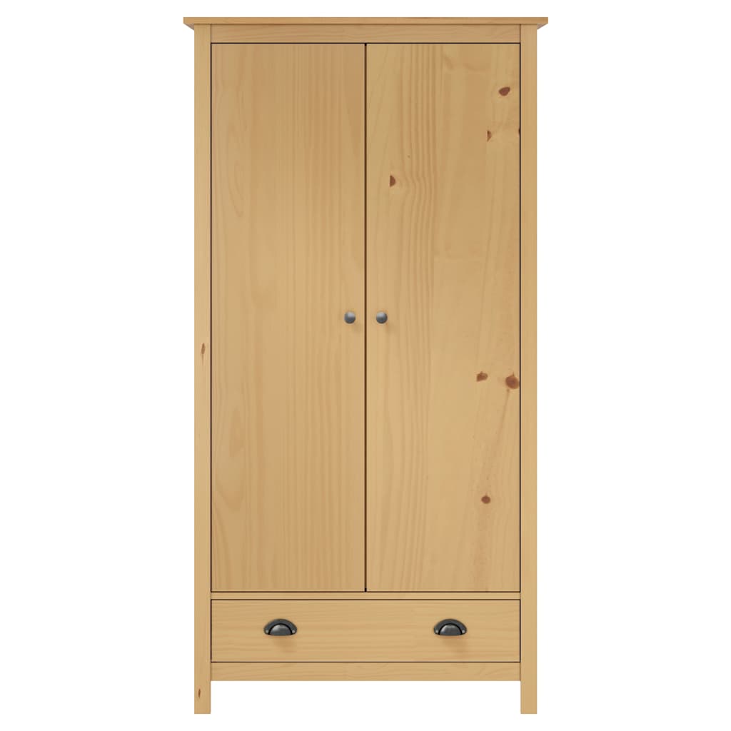 288947 vidaXL 2-Door Wardrobe "Hill" 89x50x170 cm Solid Pine Wood 2