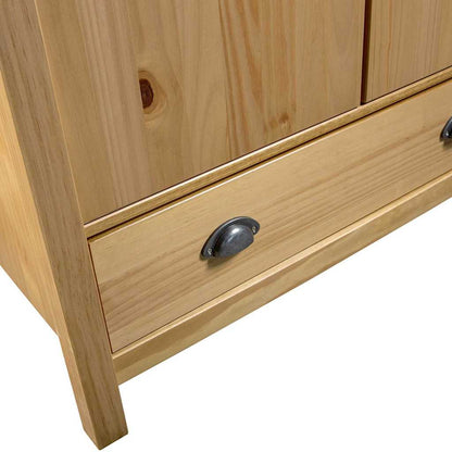 288947 vidaXL 2-Door Wardrobe "Hill" 89x50x170 cm Solid Pine Wood 4