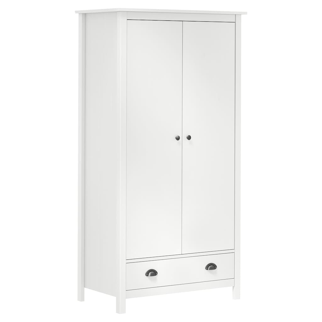 vidaXL 2-Door Wardrobe Hill White 89x50x170 cm Solid Pine Wood 1