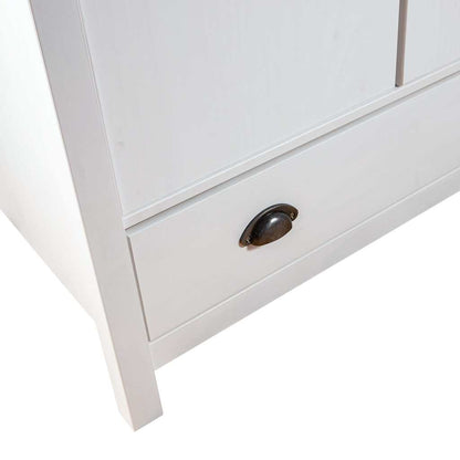 vidaXL 2-Door Wardrobe Hill White 89x50x170 cm Solid Pine Wood 6