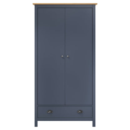 288949 vidaXL 2-Door Wardrobe "Hill" Grey 89x50x170 cm Solid Pine Wood 2