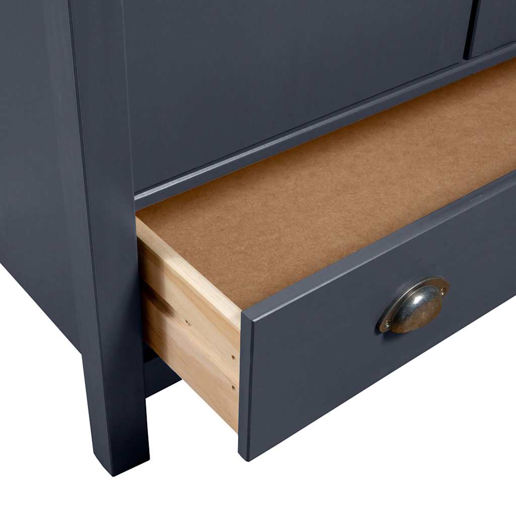 288949 vidaXL 2-Door Wardrobe "Hill" Grey 89x50x170 cm Solid Pine Wood 5