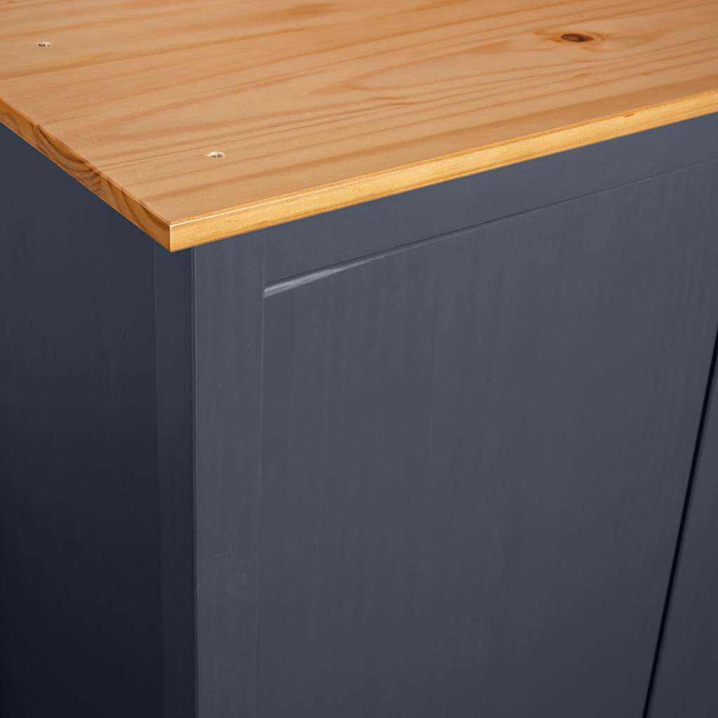 288949 vidaXL 2-Door Wardrobe "Hill" Grey 89x50x170 cm Solid Pine Wood 6