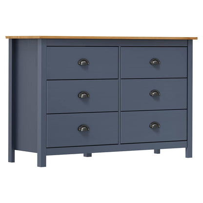 vidaXL Sideboard Hill Grey 125x40x80 cm Solid Pine Wood 1