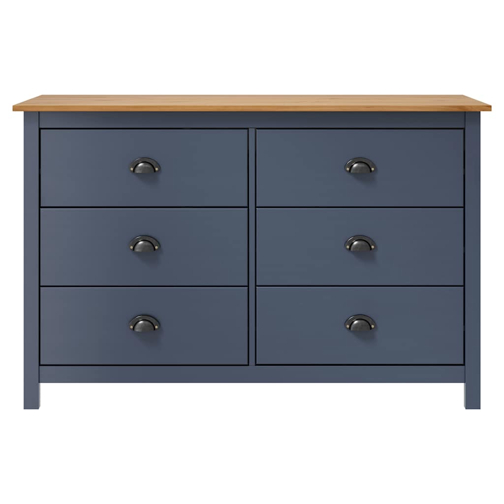 vidaXL Sideboard Hill Grey 125x40x80 cm Solid Pine Wood 2