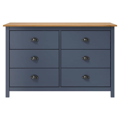 vidaXL Sideboard Hill Grey 125x40x80 cm Solid Pine Wood 2