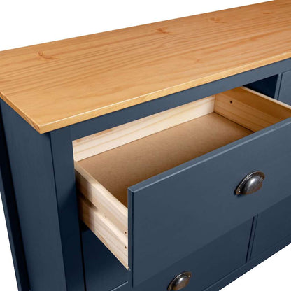 vidaXL Sideboard Hill Grey 125x40x80 cm Solid Pine Wood 5