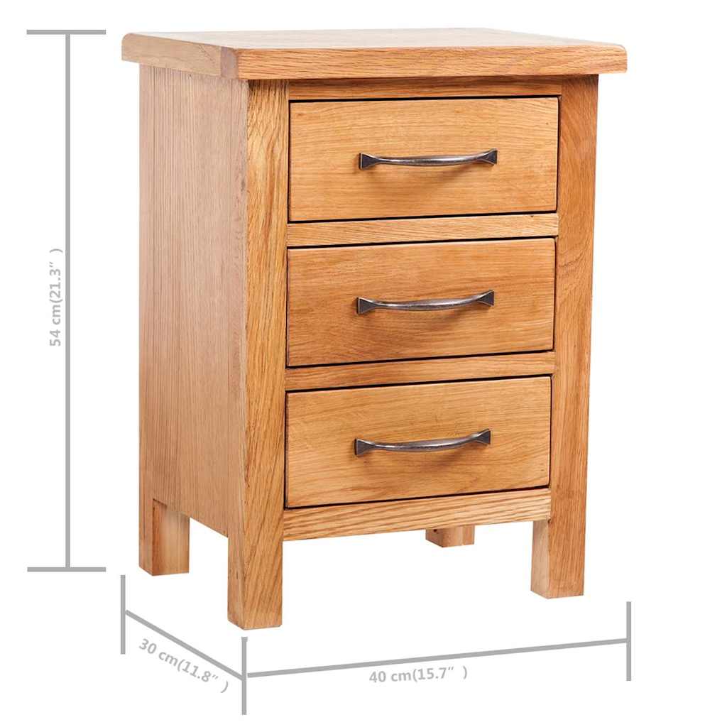 vidaXL Nightstands 2 pcs 40x30x54 cm Solid Oak Wood 6