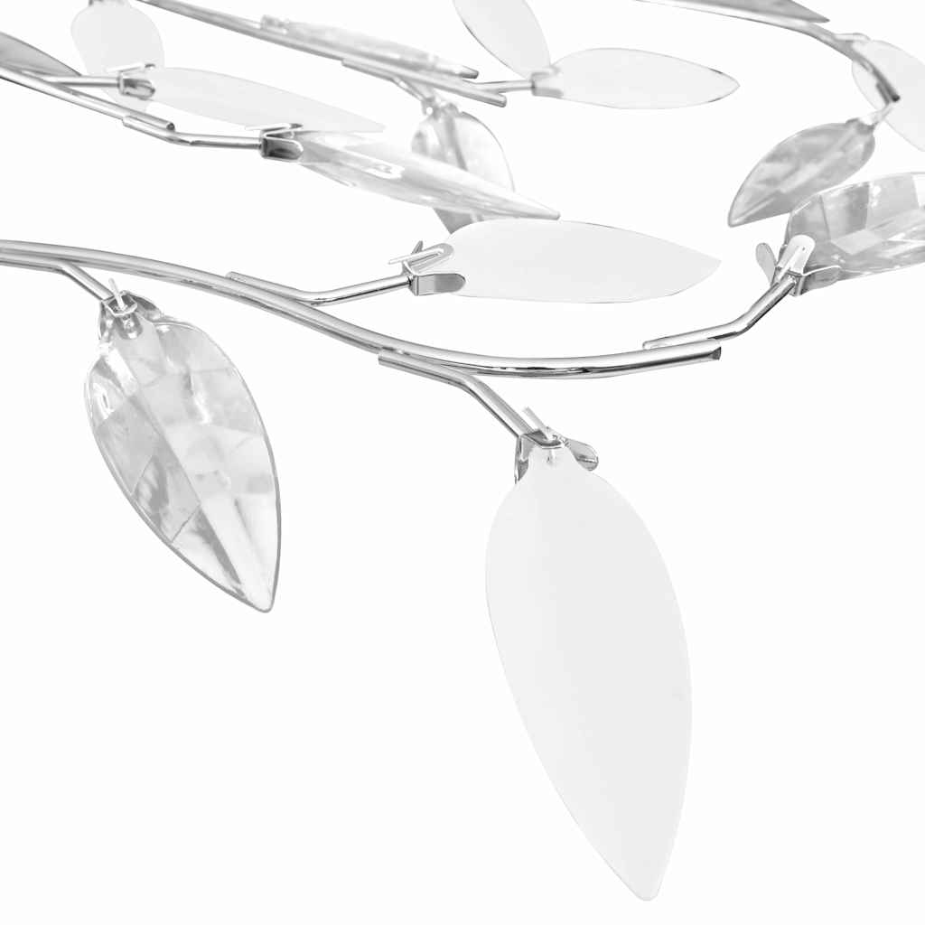 Ceiling Lamp Acrylic Crystal Leaf Arms for 5 E14 Bulbs White