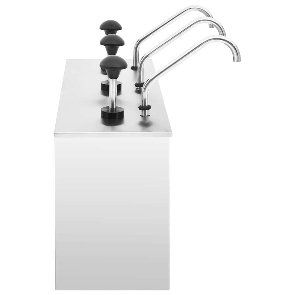 vidaXL Sauce Dispenser Stainless Steel 3 x 3.5 L 3