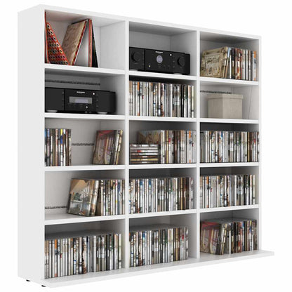 CD Cabinet 100x23x89.5 cm Engineered Wood White
