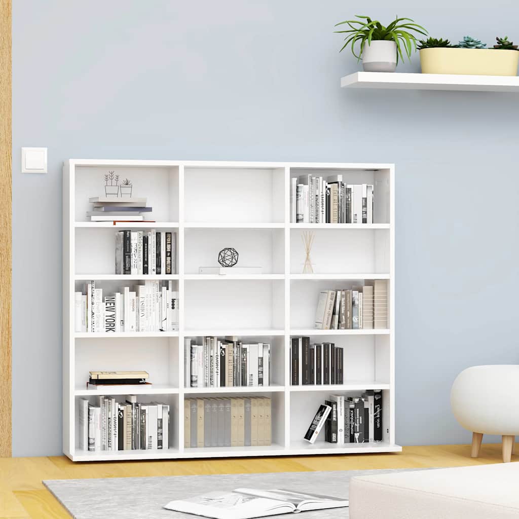 CD Cabinet 100x23x89.5 cm Engineered Wood White