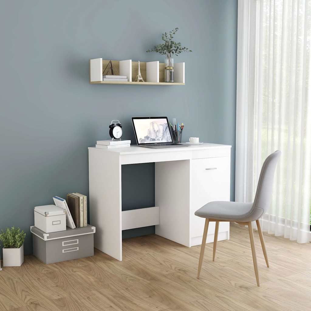 Desk 100x50x76 cm Engineered Wood White
