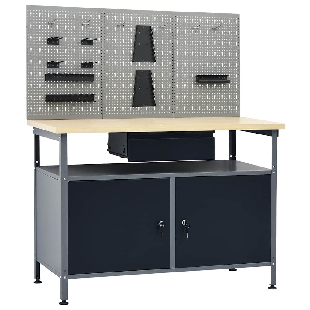 vidaXL Workbench with Three Wall Panels 2