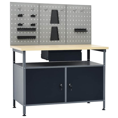 vidaXL Workbench with Three Wall Panels 2