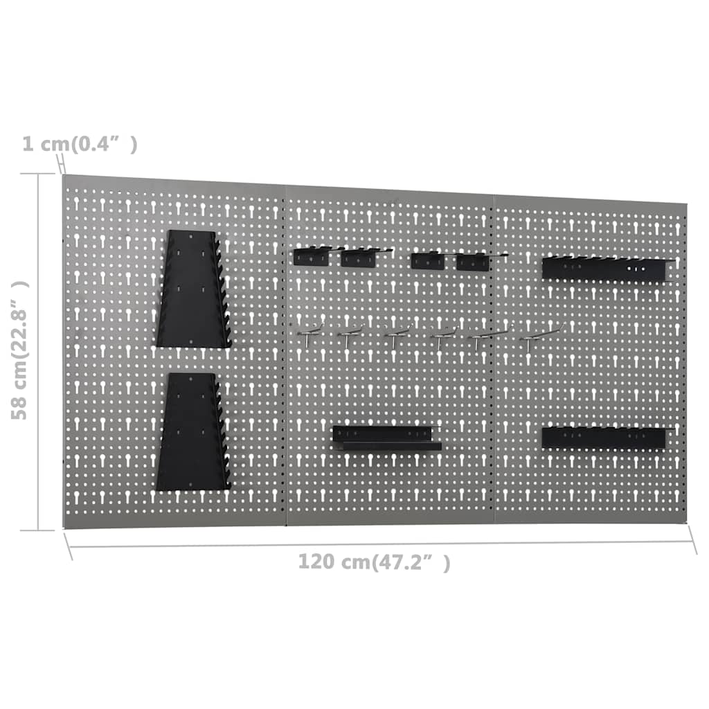 vidaXL Workbench with Three Wall Panels 4